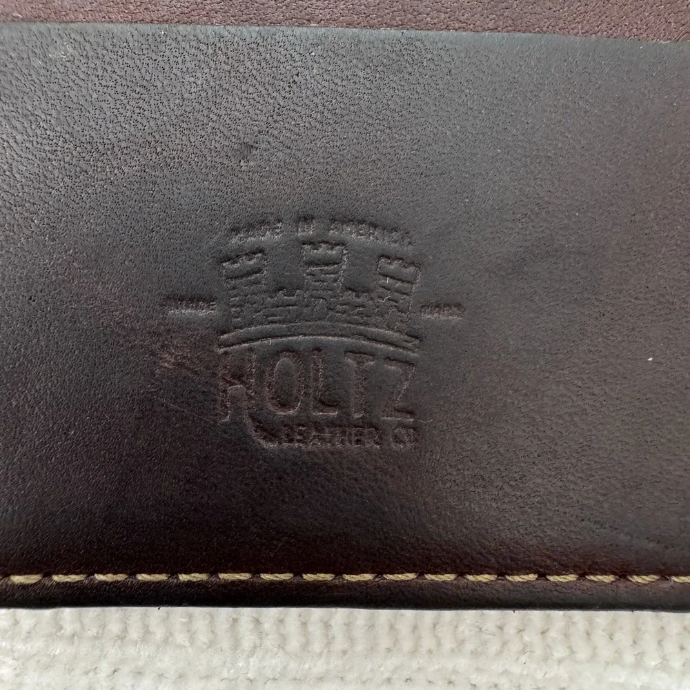 Holtz Leather Co Wallet Money Clip Brown Leather‎ Minimalist Bifold USA